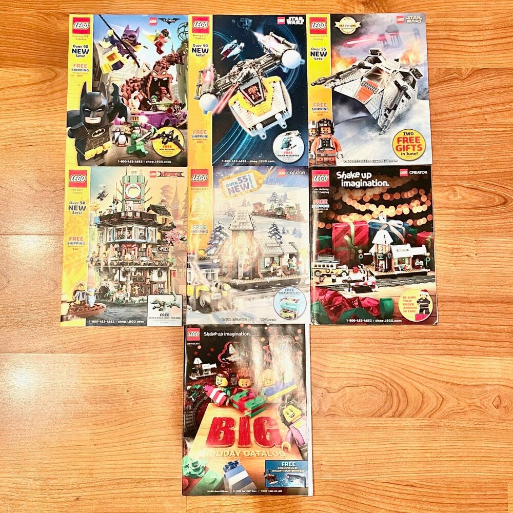 (7) Lego Shop at Home Catalogs Lots 2017 in Hand